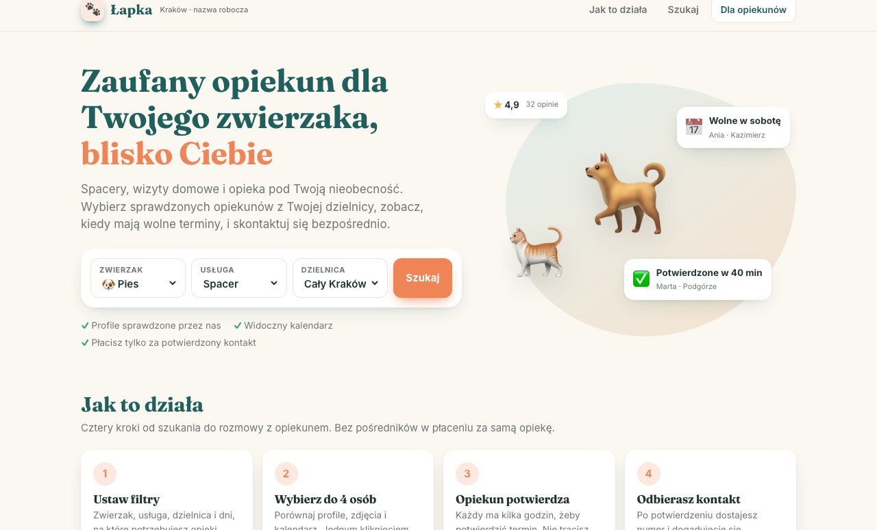 Łapka — opiekun zwierząt